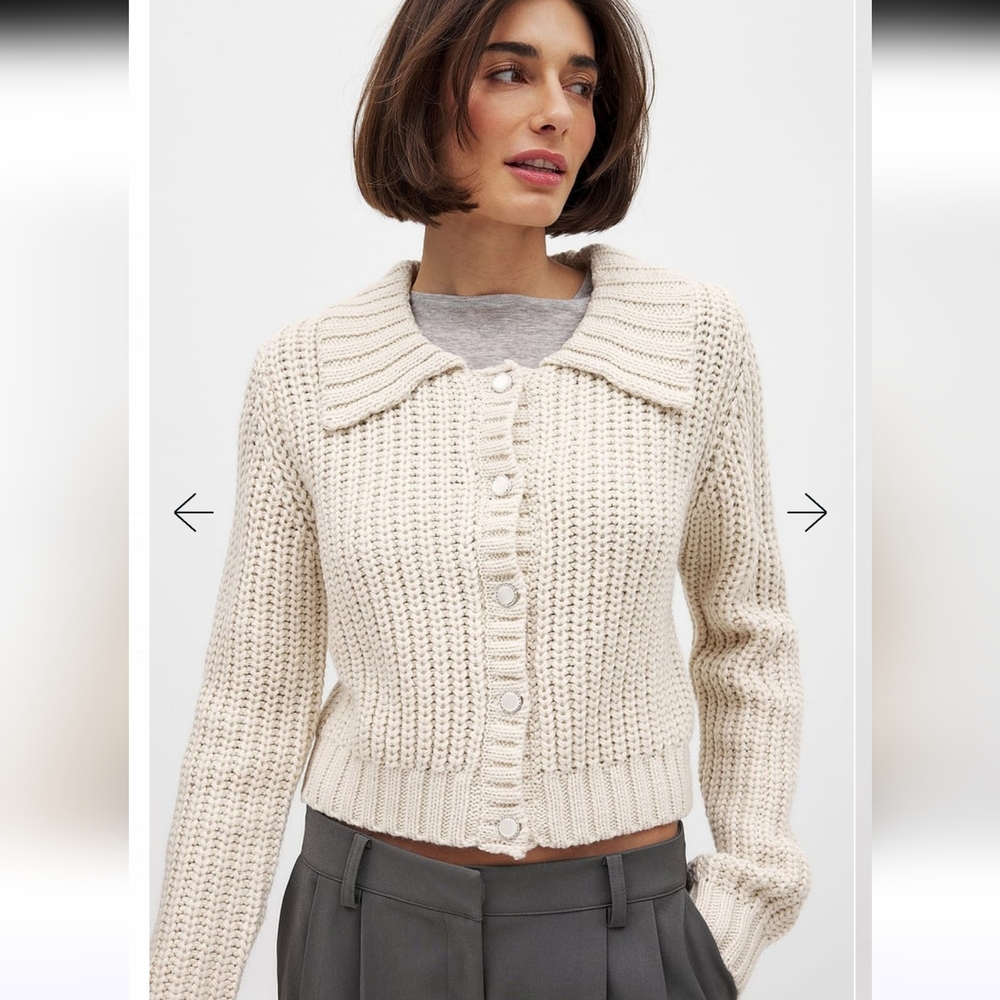 NA-KD Knitted Cardigan Sweater Large
